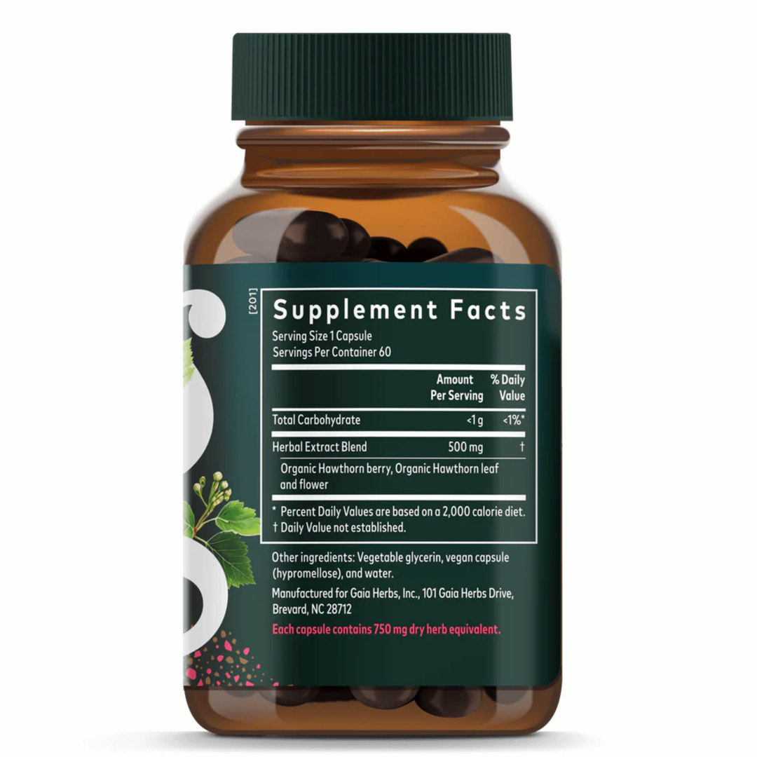 Gaia Herbs Hawthorn 60 Caps Cardiovascular and Heart Health Support