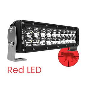 Black Oak LED 10 Inch Red LED Predator Light Bar Combo Optics Black