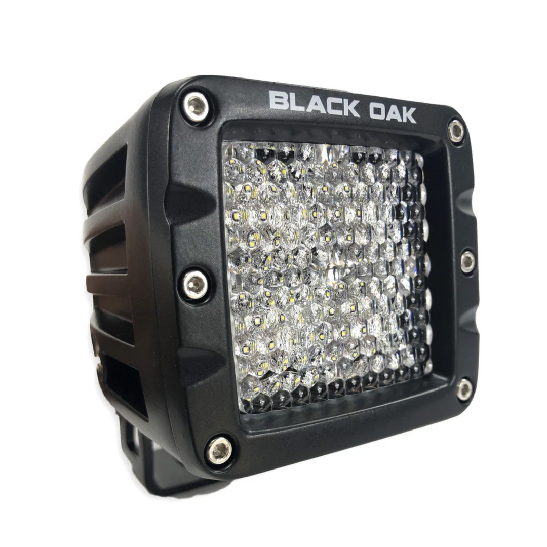 Lámpara LED de 2" de roble negro con óptica difusa y carcasa negra, 10 vatios Cree