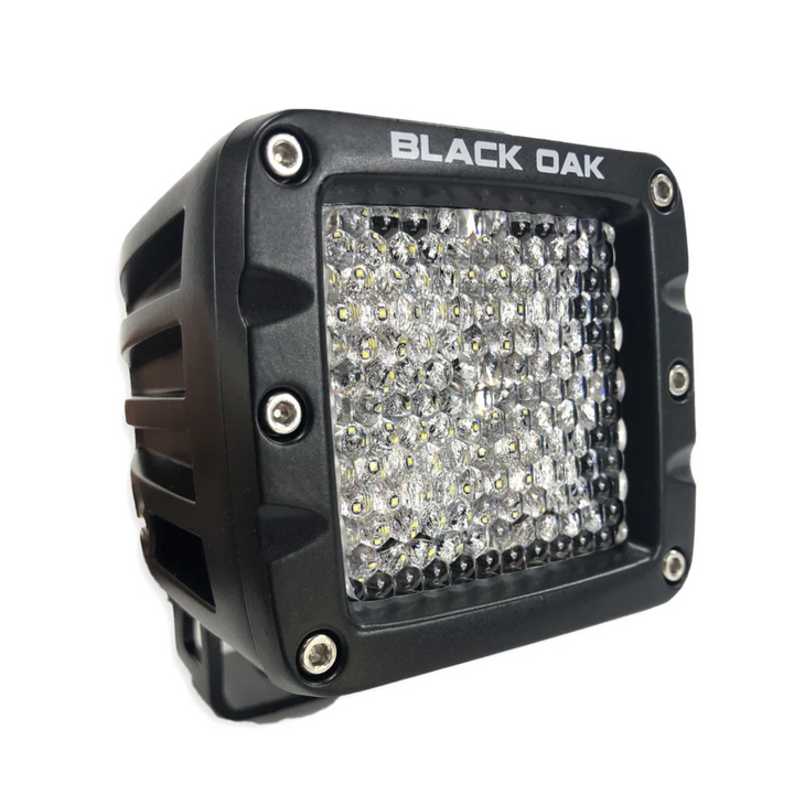 Lámpara LED de 2" de roble negro con óptica difusa y carcasa negra, 10 vatios Cree