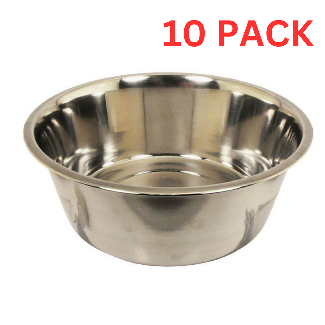 Omnipet Standard Pet Bowl Stainless Steel 2-Quart 10 PACK