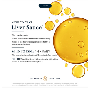 Dr. Shade's Liver Sauce 100 mL by Quicksilver Scientific; detox instructions and dosage guide.