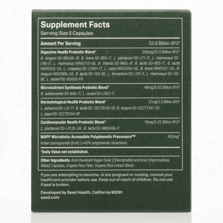 Seed DS-01 Daily Synbiotic Probiotic Supplement Supports Gut Health 60 Capsules