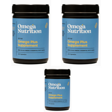 Load image into Gallery viewer, Omega Nutrition Omega Plus Supplement 200 Softgels 600 mg 3 PACK
