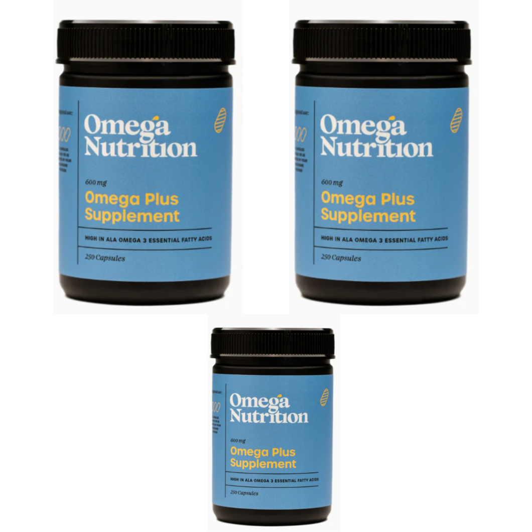 Omega Nutrition Omega Plus Supplement 200 Softgels 600 mg 3 PACK