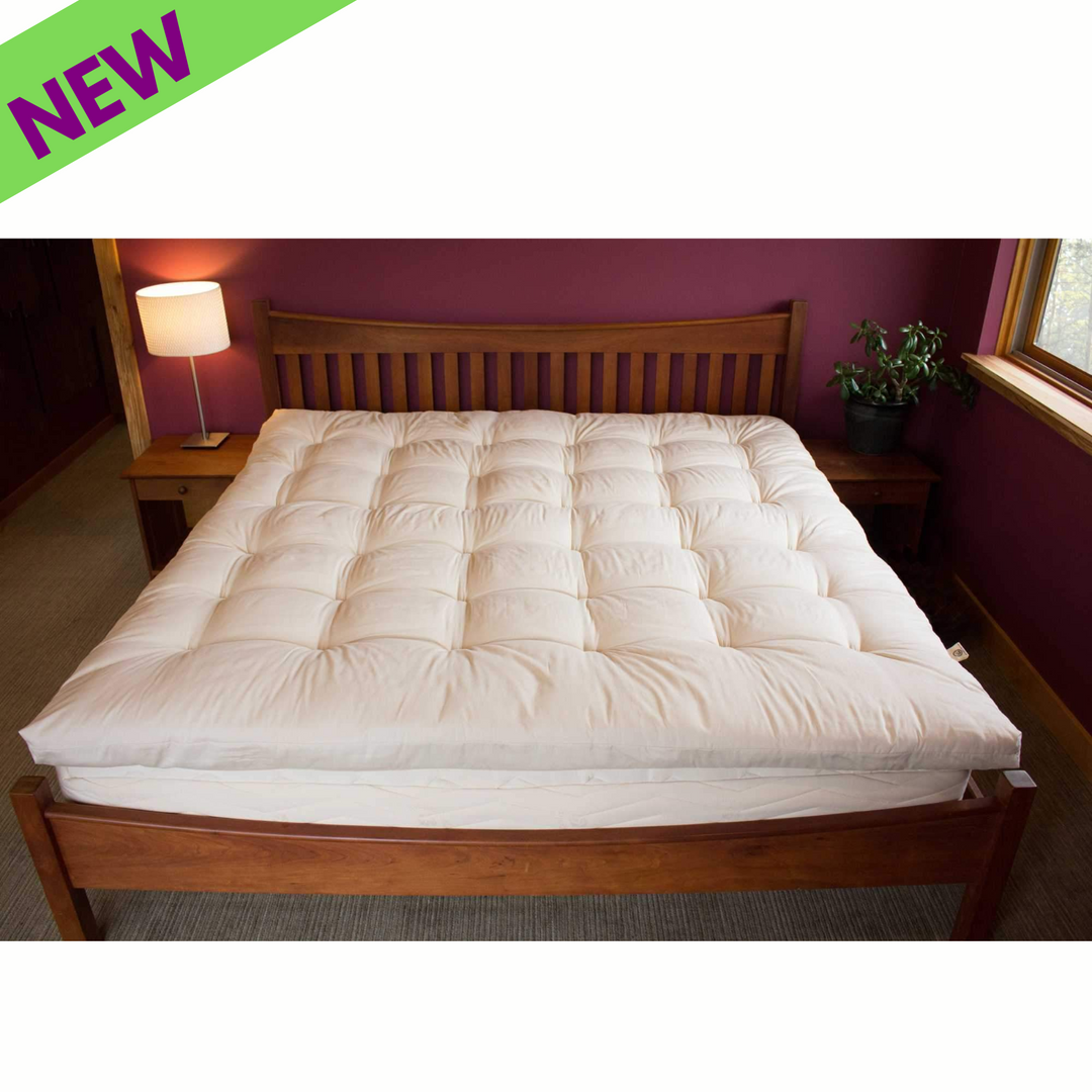 Cubrecolchón acolchado orgánico certificado Holy Lamb tamaño king para dormir profundamente, 76” x 80”