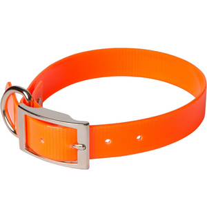 Omnipet Sunglo Regular Dog Collar Buckle 1" x 17" Nylon Metal Orange 2 PACK