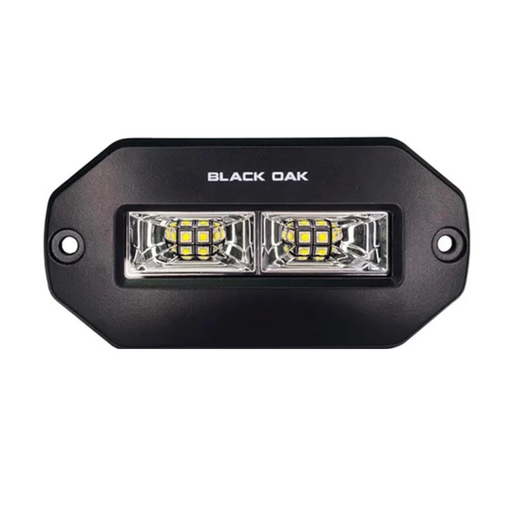 Luz LED marina empotrada de 4 pulgadas con carcasa negra y esparcidor de roble negro