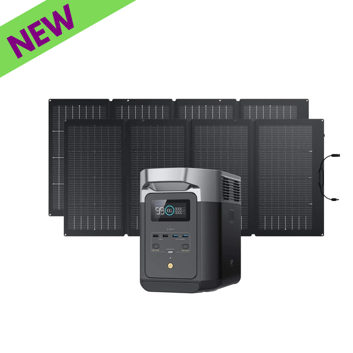 EcoFlow DELTA 2 Portable Power Station 1024Wh + Two 220W Solar Panel