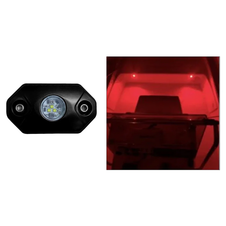Luz LED de roble negro con acento de roca roja, 9 W, carcasa negra, 220 lúmenes brutos