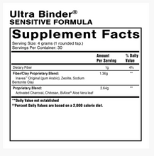 Load image into Gallery viewer, Quicksilver Scientific Ultra Binder Sensitive Formula supplement facts label.
