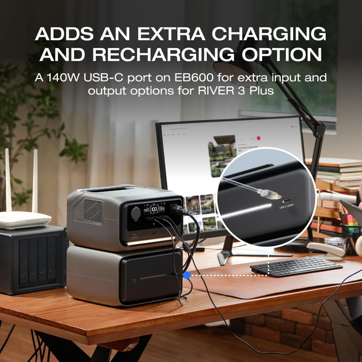 EcoFlow River 3 Plus Portable Power Station + River 3 Plus Battery 572 Wh