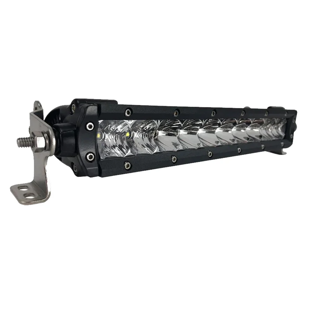 Barra de luces LED de una sola fila de 10" de roble negro con óptica combinada y carcasa negra