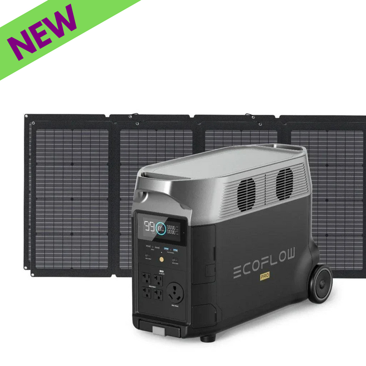 Estación de energía portátil EcoFlow DELTA Pro de 3600 W con dos paneles solares de 220 W