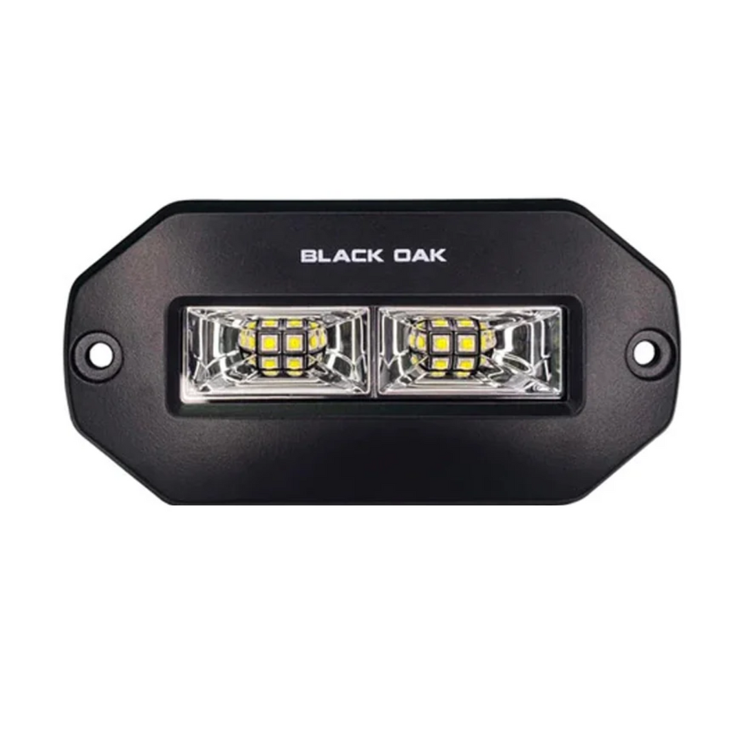 Luz LED marina empotrada de 4 pulgadas con carcasa negra y esparcidor de roble negro
