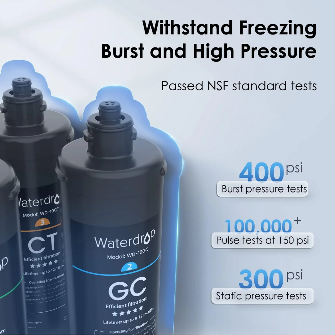 Waterdrop TSA 8 Layer Under Sink Water Filter 3 Stage Direct Connect System