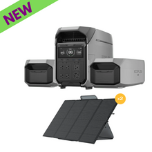 Load image into Gallery viewer, EcoFlow DELTA Pro 3 with 2 DELTA Pro 3 Extra Batteries and 2 400W Solar Panels
