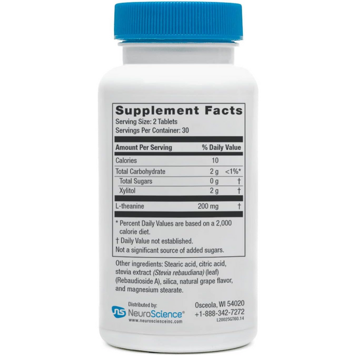 Suplemento dietético NeuroScience GABA Trex con sabor a uva, masticable, 60 comprimidos