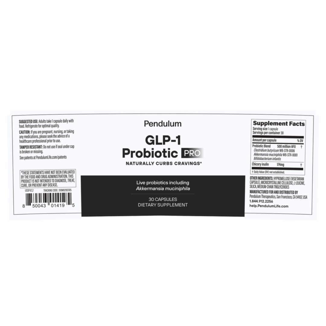 Pendulum GLP-1 Probiotic Pro Supports Gut Health Naturally 30 Capsules