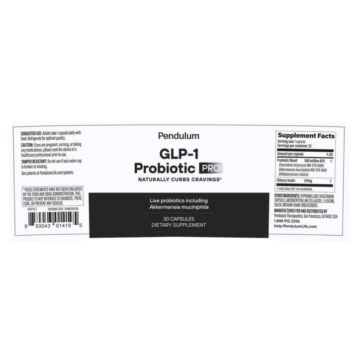 Pendulum GLP-1 Probiotic Pro Supports Gut Health Naturally 30 Capsules