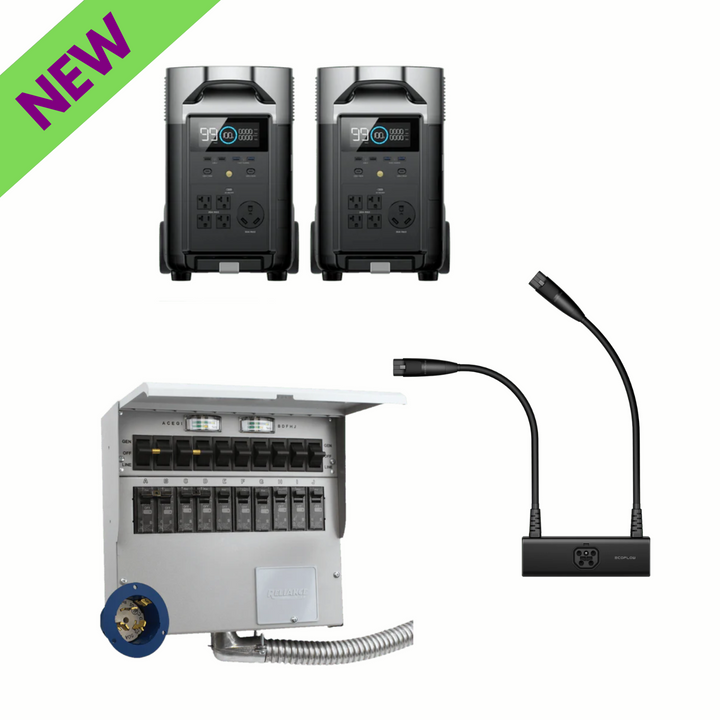 EcoFlow DELTA Pro Cantidad 2 + Concentrador de doble voltaje + Interruptor de transferencia A510A