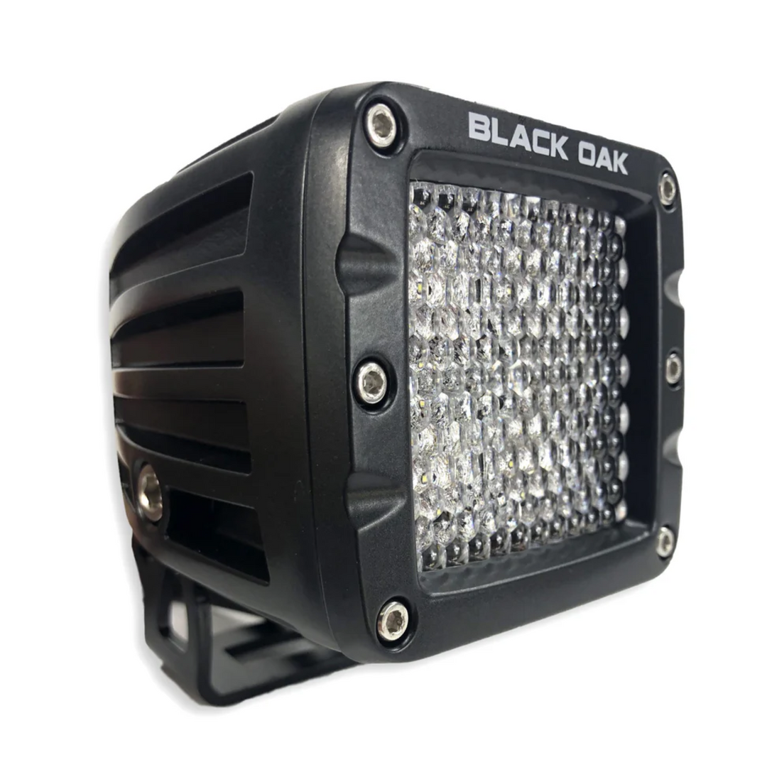 Lámpara LED de 2" de roble negro con óptica difusa y carcasa negra, 10 vatios Cree