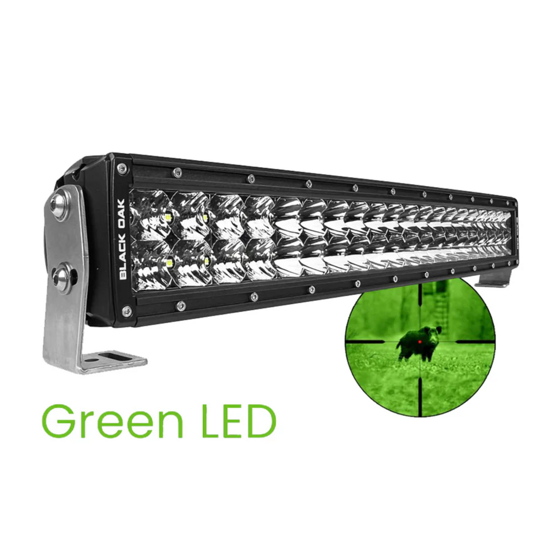 Barra de luces LED de una sola fila de 10" de roble negro con óptica combinada y carcasa negra