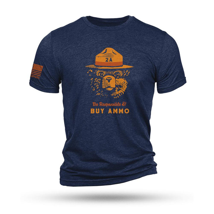 Nine Line 2A Bear Navy Triblend T-Shirt Soft Cotton Mens Casual Wear M Size
