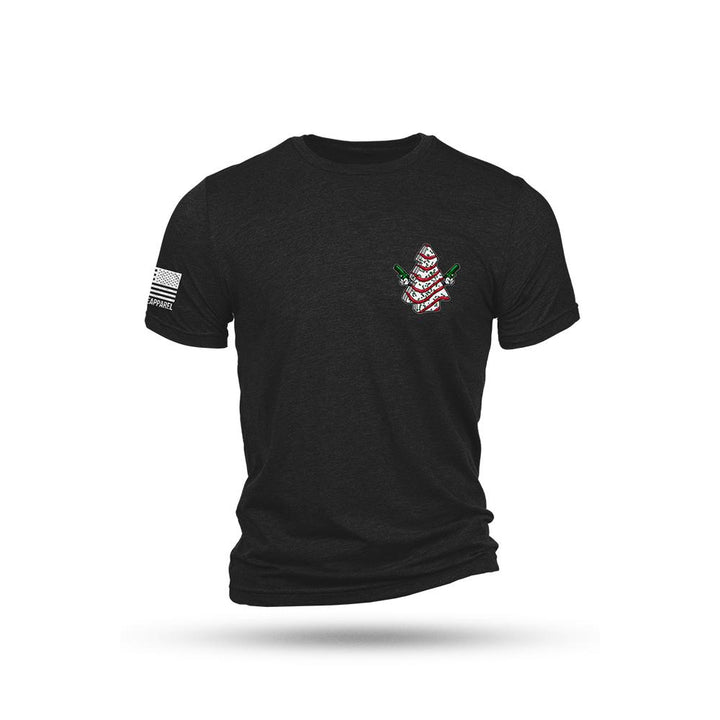 Nine Line Cake Tree Triblend Short Sleeve Shirt Black Comfortable Casual XL Size