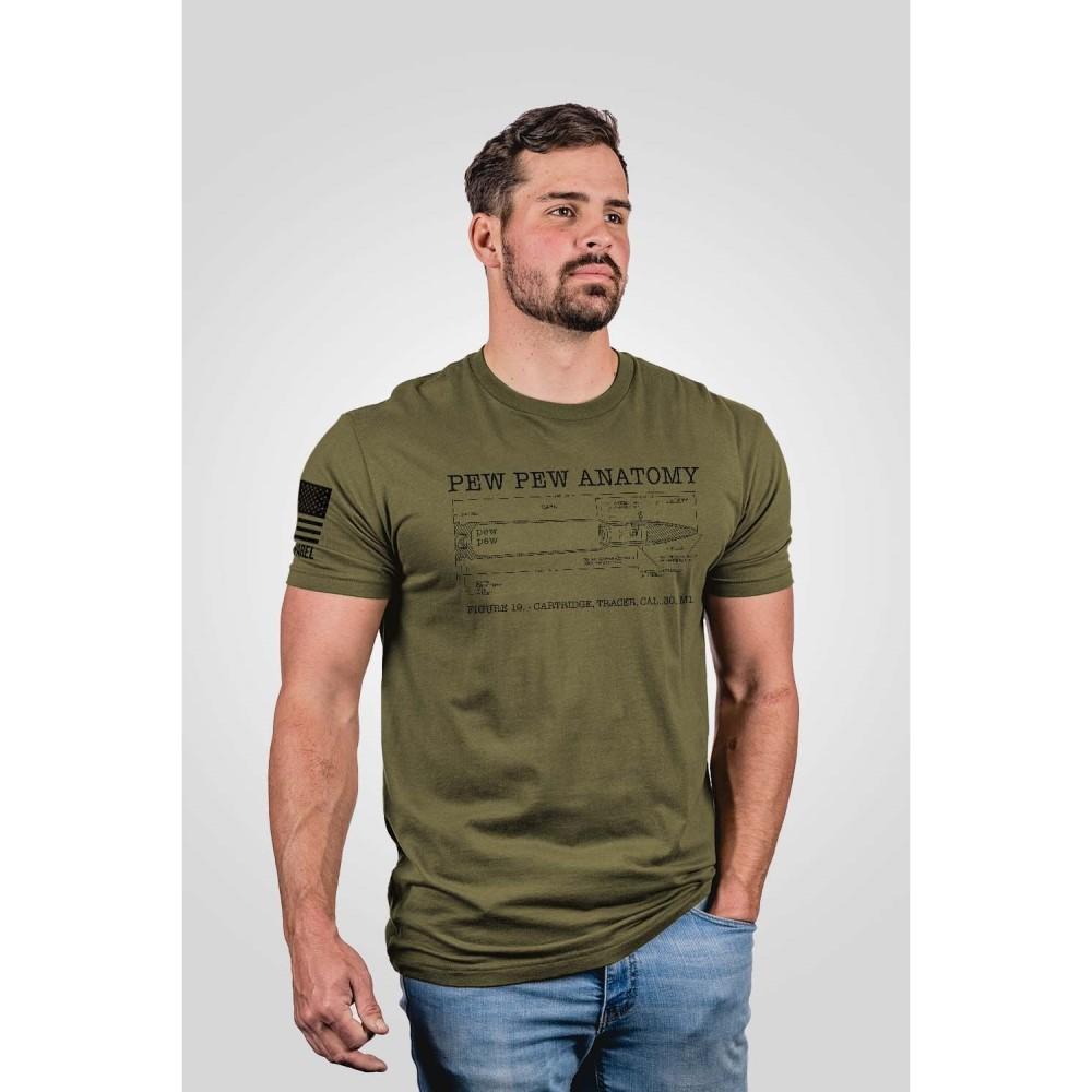 Nine Line Pew Pew Anatomy T Shirt Green XL Mens Graphic Tee Cotton