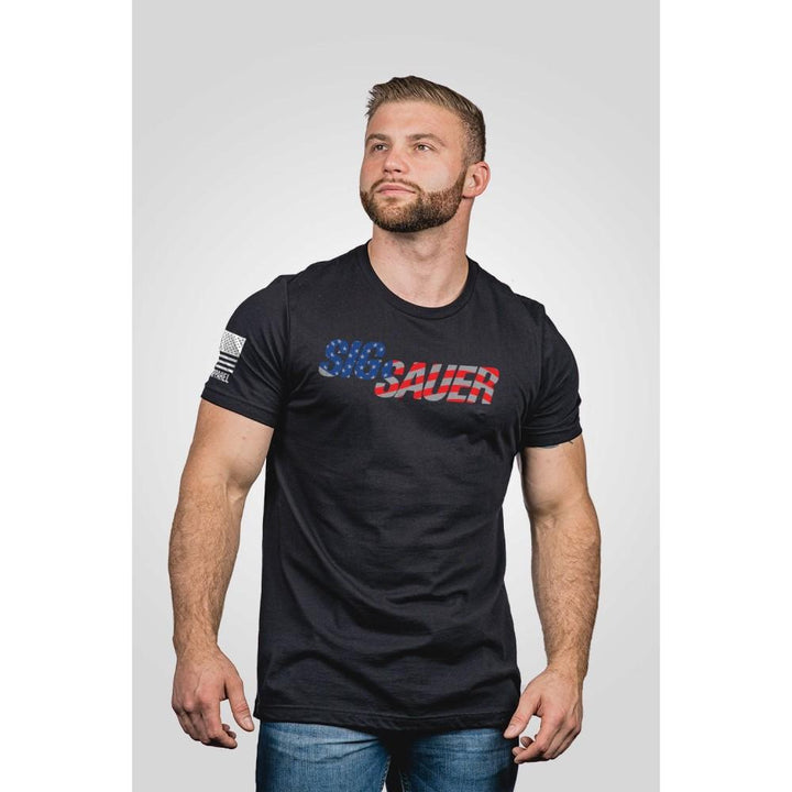 Nine Line USA Flag Short Sleeve Shirt Black Cotton Comfortable Wear M Size