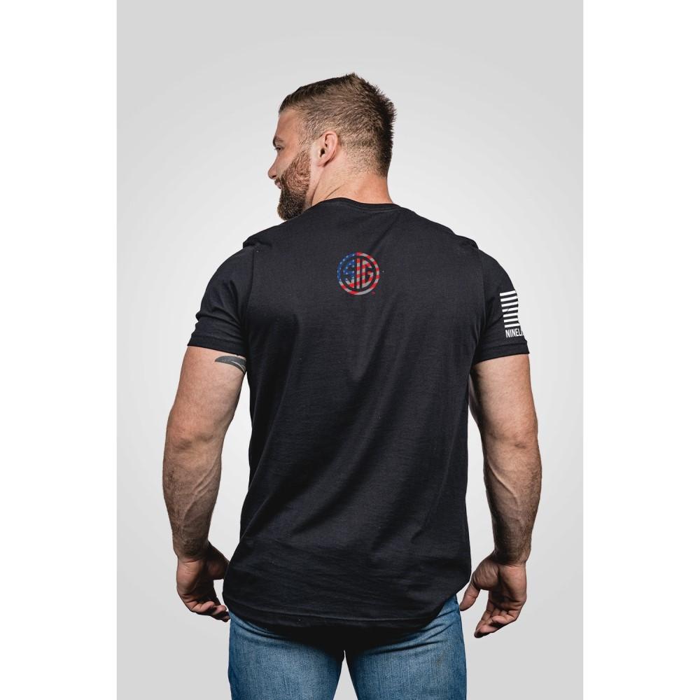 Nine Line USA Flag Short Sleeve Shirt Black Cotton Comfortable Wear M Size