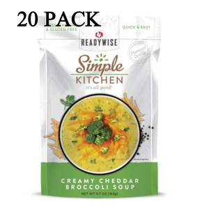 ReadyWise Simple Kitchen Creamy Cheddar Broccoli Soup 5.7 Oz 20 PACK