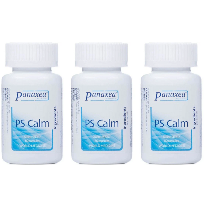 Panaxea PS CALM 60 x 500 mg Capsules For Optimum Cognitive Function 3 PACK