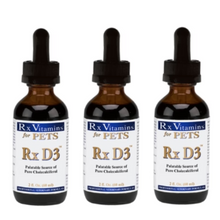 Load image into Gallery viewer, Rx Vitamins For Pets D3 Liquid MTC Oil  2 Ounce 3 PACK
