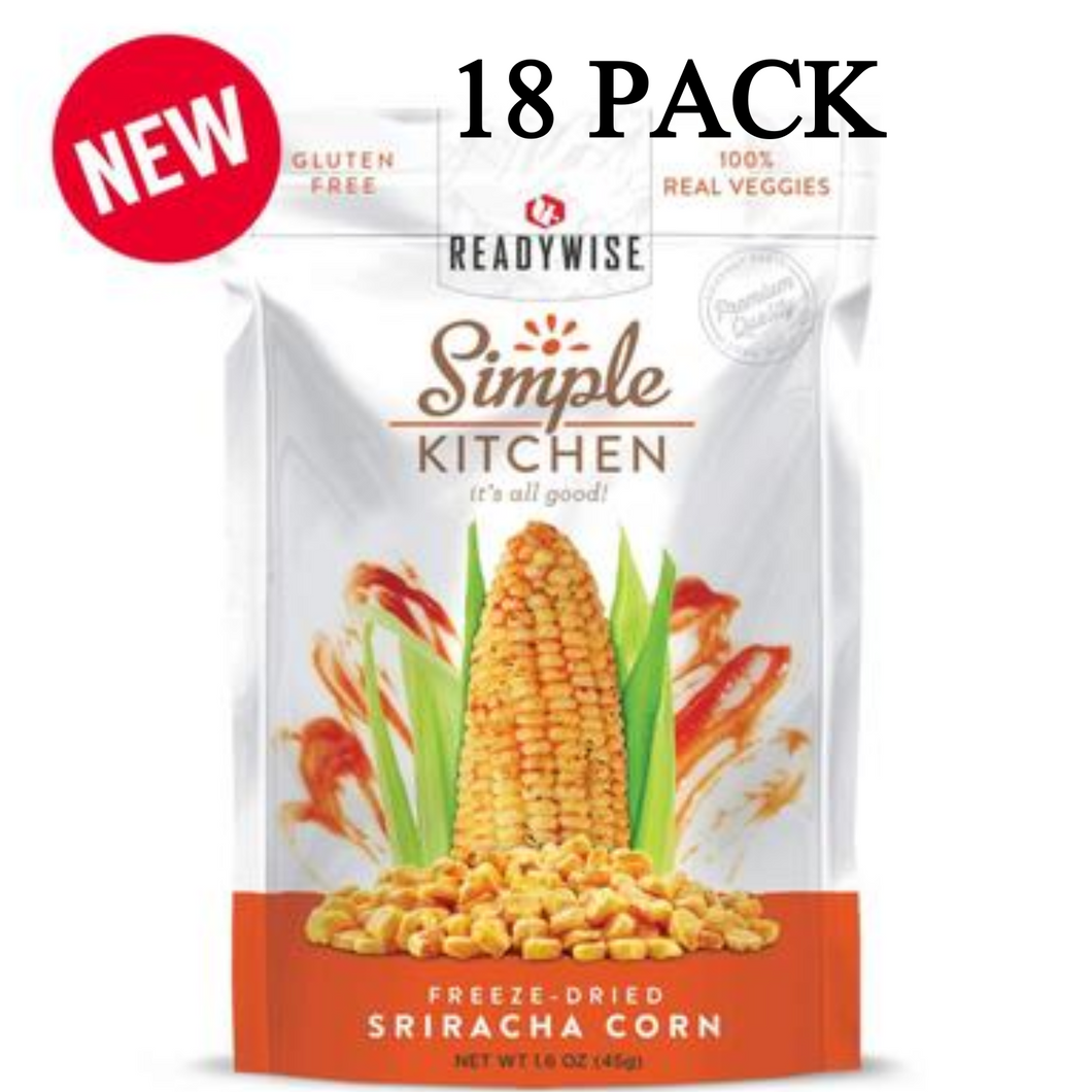 ReadyWise Simple Kitchen Sriracha Corn 1.6 Oz 18 PACK