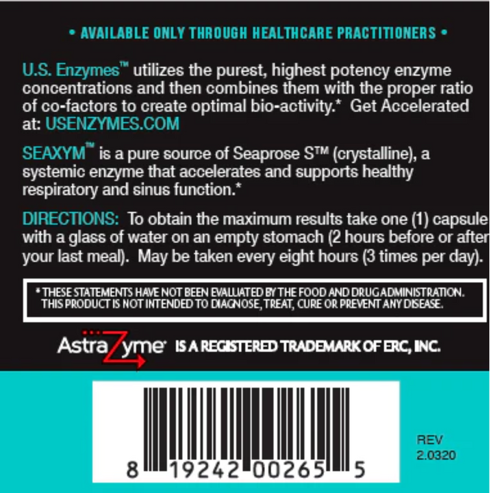Suplemento enzimático digestivo Seaxym de Master Supplements US Enzymes (93 cápsulas)