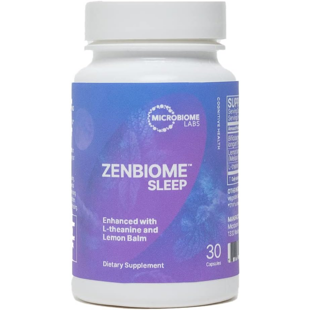 ZenBiome Sleep 30 cápsulas de Microbiome Labs favorece un sueño reparador y una relajación plena.