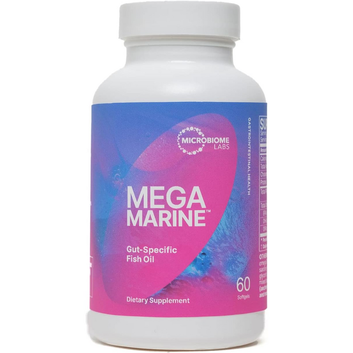 Aceite de pescado MegaMarine específico para el intestino de Microbiome Labs (60 cápsulas blandas) para la salud inmunitaria
