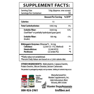 Master Supplements U.S Enzymes TruFiber Powder 6 oz 3 PACK