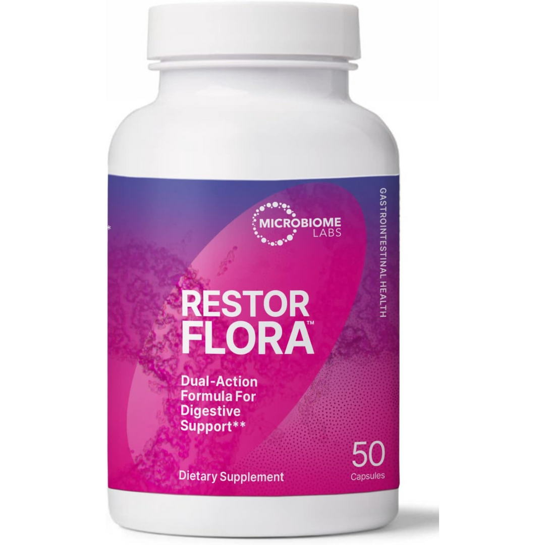 Cápsulas probióticas RestorFlora de Microbiome Labs (50 unidades) para apoyar la salud digestiva