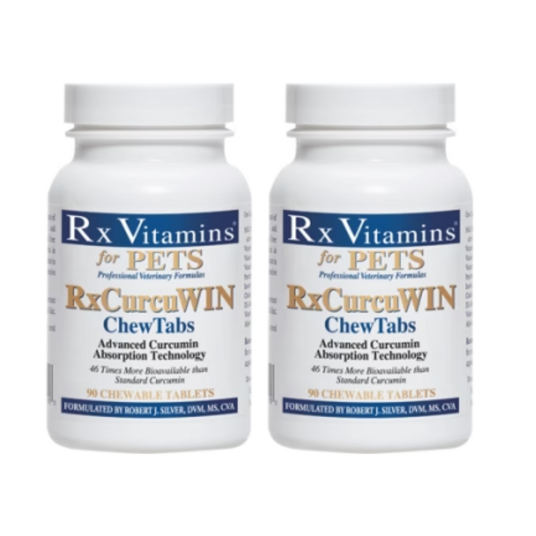 Rx Vitamins For Pets Rx CurcuWIN For Cats and Dogs 90 Chewable Tablets 2 PACK