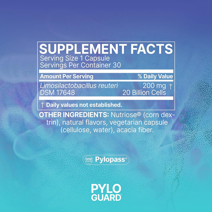 PyloGuard 30 cápsulas de Microbiome Labs favorece la salud intestinal y el equilibrio del H. pylori.