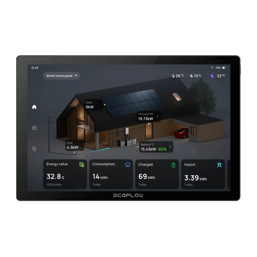 EcoFlow Power Insight Home Energy Manager Pantalla táctil de 10 pulgadas para control de energía