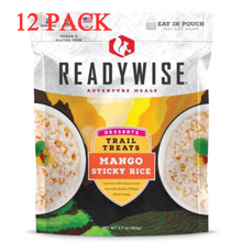 Load image into Gallery viewer, ReadyWise Trail Treats Mango Sticky Rice 2.5 Servings 5.7 Oz 12 PACK
