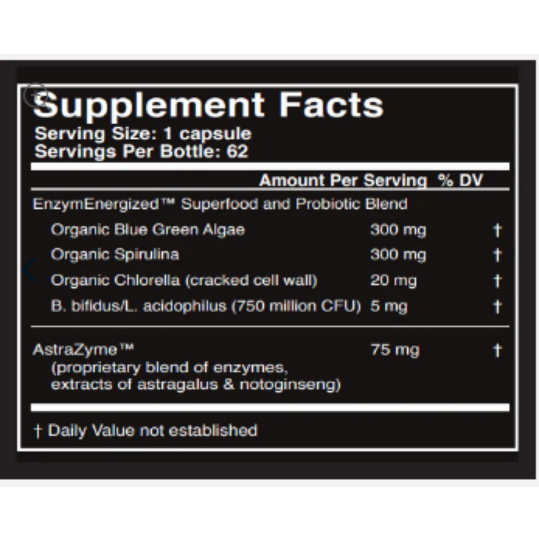 Suplemento superalimenticio Master Supplements US Enzymes CHLORA-XYM 62 cápsulas