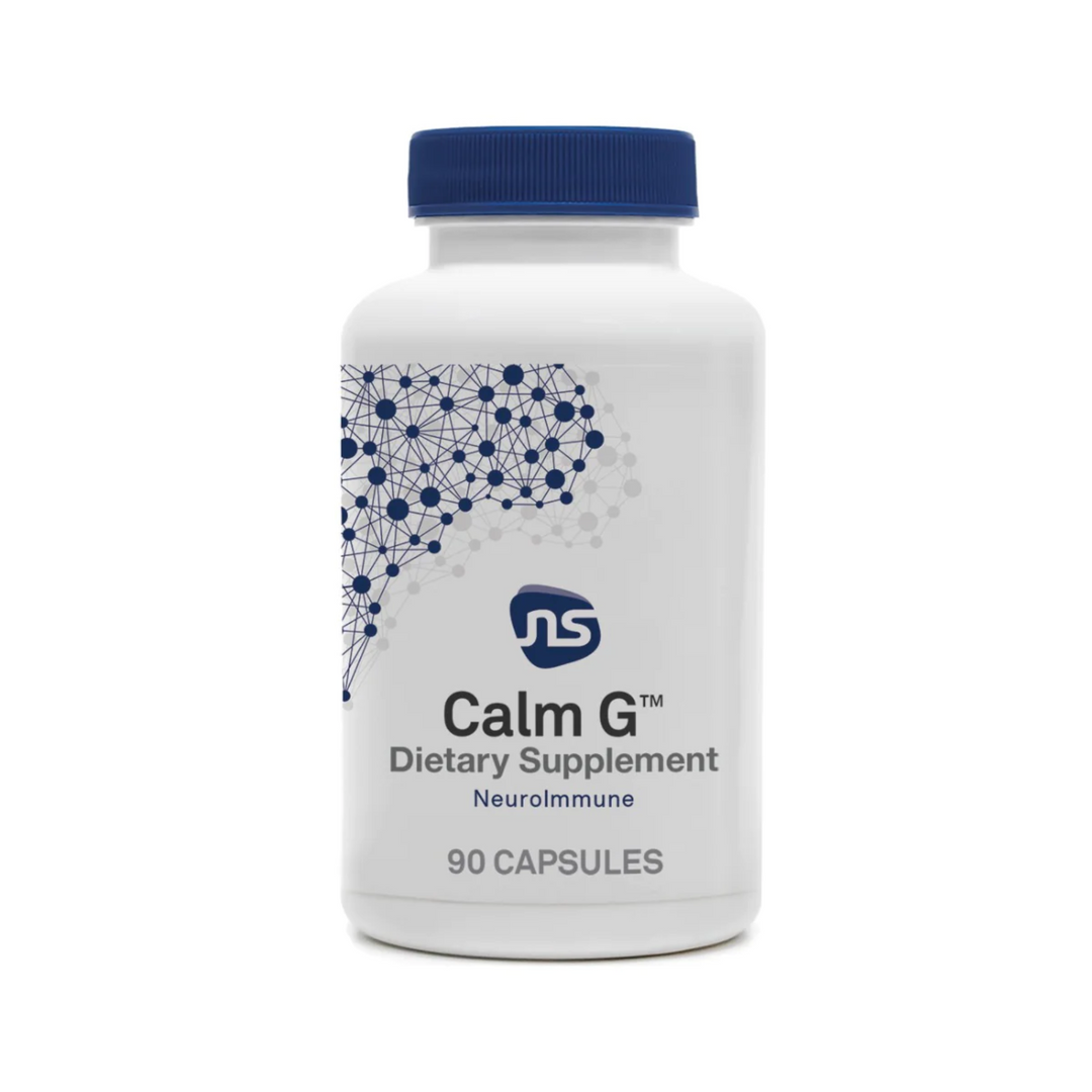 Suplemento dietético NeuroScience Calm G (90 cápsulas) que favorece la salud metabólica frente al estrés.