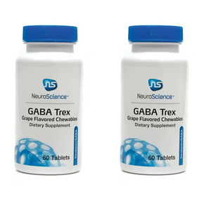 NeuroScience GABA Trex Dietary Supplement Grape Flavored Chewable 60 Tabs 2 PACK