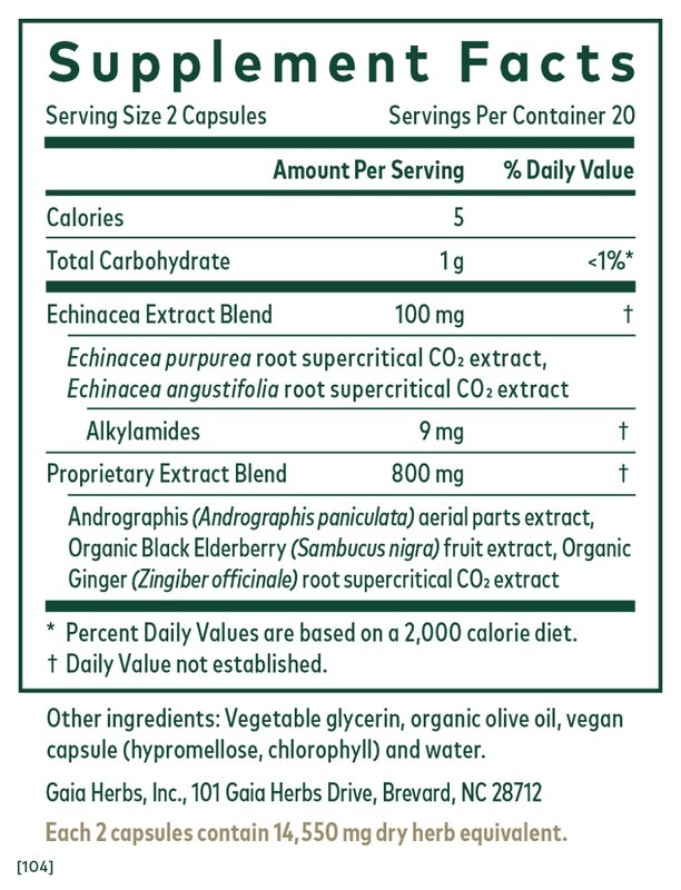 Activador Inmunológico Gaia Herbs 40 Cápsulas Fito líquidas veganas