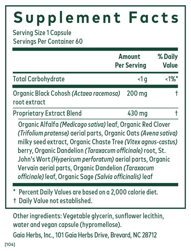 Gaia Herbs Female Hormone Support 60 Caps Natural Hormonal Balance Supplement